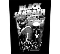 Black Sabbath - Patch "Never Say Die" RO11505 (taille unique) (Noir/Blanc)
