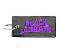 Black Sabbath Porte-Clés Keychain Patch Wavy Band Logo Nouveau Officiel Noir Size One Size