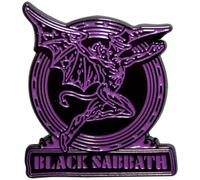 Black Sabbath Purple Text Logo Daemon Pin Badge Size One Size
