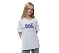 Black Sabbath - T-Shirt # XL Kids White # Wavy Logo [Import]