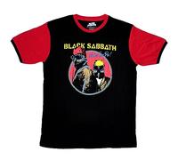 Black Sabbath T Shirt Never Say Die Band Logo Official Unisex Black Ringer, T-Shirt Mixte, Black,