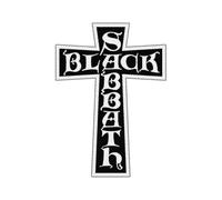 Black Sabbath Woven Patch Cross Logo Cut Out Nouveau Officiel Noir/Blanc