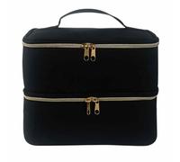 Black Sac De Rangement De Vernis À Ongles À Double Couche Rangement Vernis A Ongle Malette Onglerie Organisateur Grand Étui De Rangement Zippé pour Vernis À Ongles 25x20x19 Cm