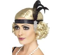 Black Satin Charleston Headband