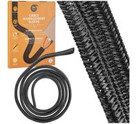 Black Self-Closing Cable Duct for Better Cable Management-12 to 20 mm x 3 m Black Cable Sheath-Cuttable Cable Protector for Home and Office
