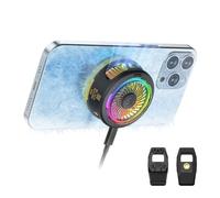 Black Shark FunCooler 5 Refroidisseur Telephone Magnétique, ventilateur telephone portable avec éclairage RGB, Phone Cooler compatible avec la série magnétique iPhone/Android/tablette/iPad (Noir)