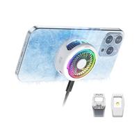 Black Shark FunCooler 5 Refroidisseur Telephone Magnétique, ventilateur telephone portable avec éclairage RGB, Phone Cooler compatible avec la série magnétique iPhone/Android/tablette/iPad (Blanc)