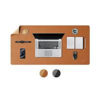 Black Shark Tapis de bureau en cuir, grand tapis de souris pour ordinateur portable - Taille XL imperméable, antidérapant, facile à nettoyer (90 x 42,9 x 0,3 cm) - Manta P10 Marron