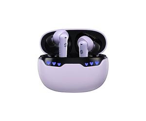 Black Shark Wireless Earbuds with Charging Case, Bluetooth 5.1 Kopfhörer mit Mikrofon für iPhone/Android, Music & Gaming Dual Model, IPX5 Waterproof, Emoji LED Light 24Hrs Playtime in Ear, Purple