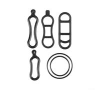 Black Silicone Rubber Bands for Bicycle Headlight | High elasticity silicone, stretchable fit, secure hold, 6-piece set, black color