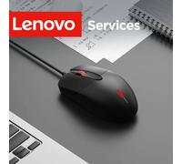 (Black) Souris filaire classique Lenovo pour bureau d'affaires et u domestique Design ergonomique noir classique Connexion filaire USB confortable et durable adaptée à plusieurs plates-formes