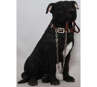 Black Staffordshire Bull Terrier Dog Ornament - Walkies Range Of Collectable Dogs By Leonardo by Dog Studies
