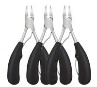 Black Stainless Steel Manicure Tool Sturdy Cuticle Nipper And Nail Clipper With Classic Handles Suitable For Men Women(3 PCS)