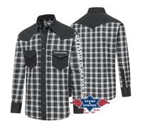 BLACK-STARS Chemises country western Stars and Stripes homme