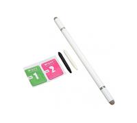 Black Stylus Pen 4 in 1 Multifunctional Accurate Positioning Capacitive Stylus with 2 Fiber Nibs for Mobile Phone Tablets White