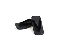 Black Sugar homme Géta Solide en Bois Sandales Samurai Chausson Japonais Talon 3.5cm Maison Sortie déguisement Cosplay Tenue Japonais M(37/39) L(40/41) XL(42/44) (Noir, L)