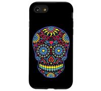 Black Sugar Skull Le Jour des Morts Dia De Los Muertos Vintage Coque pour iPhone SE (2020) / 7/8