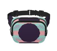 Black Sun Square Sac banane double couche avec bandoulière réglable Idéal pour les sports de plein air, noir, One Size