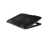 "Black" - Support pour ordinateur portable - avec 2 ventilateurs de refroidissement - 15.6" - 140 mm - noir