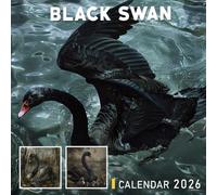 Black Swan Calendar 2026: Elegant Lakeside Dancers in Graceful Poses