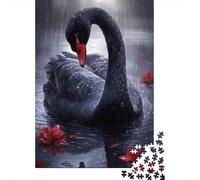 Black Swan Rain Jigsaw Puzzles for Adults Black Swan Closeup Educational Games for The Whole Family Women 70x50cm 1000pcs