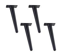 Black Tapered Furniture Legs Set of 4 10-20cm Adjustable Metal Sofa Feet Spray Painted for Tables & Cabinets Sturdy Couch Legs 15cm/6" Hauteur