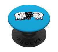 Black Team Sheep 3 Small Friends Crew Mouton Dessin animé PopSockets PopGrip Adhésif