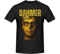 Black Tee Jeffrey Dahmer Horror Movie Men's T-Shirt Manches Courtes(Large)
