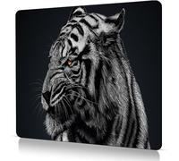 Black Tiger Mouse Pad/Gaming Anime Souris Pad/Non Slip Rubber Base/Stitching Lock Edge/Bureau Pad/Portable Desktop Pad (9,4 x 7,9 cm)