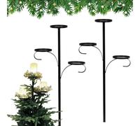 Black Triple Tree Topper,Black Triple Tree Topper Candle Holder, Christmas Tree Topper Holder,Candelabra Tree Topper Christmas, 3 Tier Christmas Candle Holder For Light Up Christmas Tree (24in+36in)