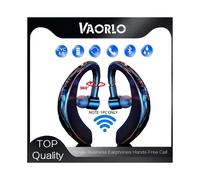 (Black) VAORLO Single Business Earphone CVC8.0 Noise Cancel Headset HD Microphone 180 Rotation Left Right Ear Compatible