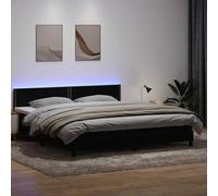 Black Velvet Bed Frame with Mattress 180x210 cm, Adjustable Headboard, LED Lights, Pocket Spring System for Superior Comfort and Support