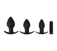 Black Velvet - kit vibromasseur anal rechargeable 3 pièces (noir)