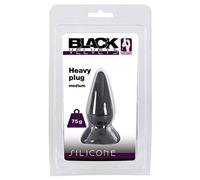 Black Velvet Perles Anales Plug, Noir, Moyenne, 75g Noir