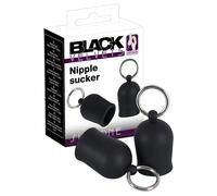Black Velvet - ventouses mamelons avec anneaux métalliques (noir)