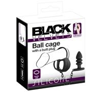 Black Velvets Cage de balle avec bouchon Plugs anals Noir Taille unique