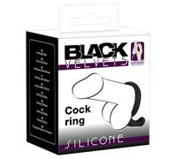 Black Velvets Cockring en Velours Noir avec Stimulateur