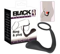 Black Velvets - plug anal avec anneau pénien - silicone noir
