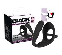 Black Velvets - plug anal avec anneau pénis et testicules - silicone noir