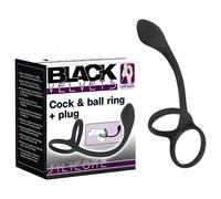 Black Velvets - plug anal avec cockring fin - silicone noir