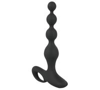Black Velvets - plug anal vibrant à perles - silicone noir