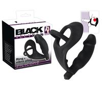 Black Velvets - plug anal vibrant avec cockring et anneau testicules - noir