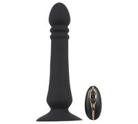 Black Velvets - stimulateur anal à piston rechargeable - silicone noir