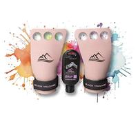 Black Volcanic - Maniques Crossfit pour Femme- Carbon Fiber Grips 3H pour Gymnastique, Empêche Les Ampoules et des Déchirures Comprenant du magnésium Liquide Rose et Une Pochette Respirante (Small)