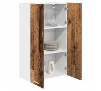 ""Black W rmoire rangement - CLARENCE - Vitrine suspendue - avec porte - Riga Bois Ancien 60x31x100 cm AA1035