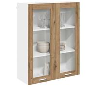 ""Black W rmoire rangement - CLARENCE - Vitrine suspendue - Riga Chêne artisanal 80x31x100 cm AA1076
