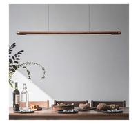 Black Walnut Dining Table Pendant Lights simple Strip Wood Hanging Lamps Kitchen fixture Home Decor Chandelier indoor lighting