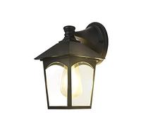 Black Waterproof Modern Wall Lantern Simple Aluminum Outdoor Wall Sconces Fixture E27 Square Glass Lampshade Porch Wall Lamp Courtyard Exterior Wall Mount Lights Lighting/19 * 37Cm
