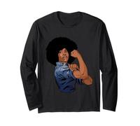 Black We Can Do It Black Rosie The Riveter Manche Longue