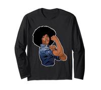 Black We Can Do It Black Rosie The Riveter Manche Longue